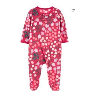 Carters Newborn Floral Zip-Up Fleece Sleep & Play